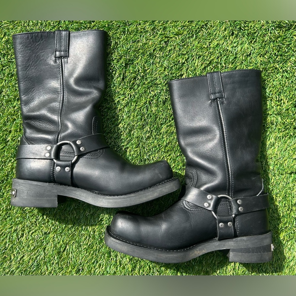 Harley Davidson Mega Harness Black Leather Motorcycle Riding Boots Men’s 11 wide - Picture 3 of 13